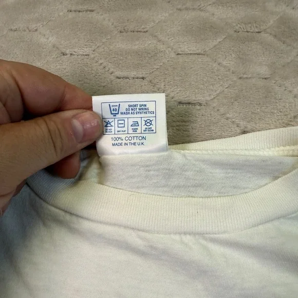 VTG 90s Cambridge University Shirt Made in the UK Tag Medium Fits Cropped Look - Picture 7 of 11